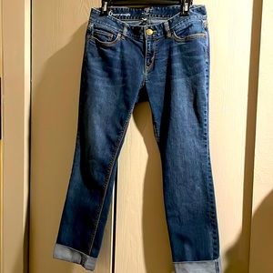 Ann Taylor Loft denim cuffed ankle pant. Size 6 curvy straight. $18